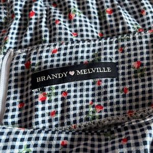 Brandy Melville Skirt, blue checkered and floral